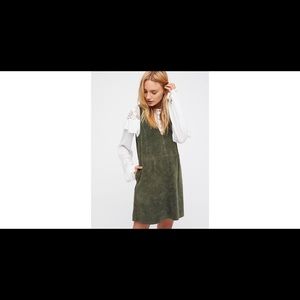 Free People Retro Love Green Suede Dress